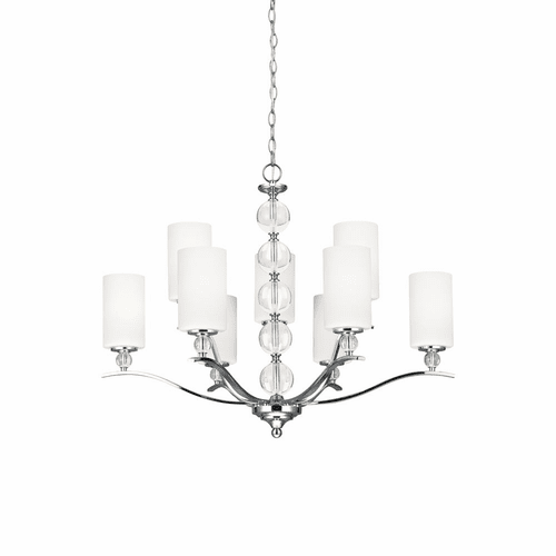 Sea Gull Englehorn 9-LT Chandelier - Chrome / Optic Crystal - 3113409-05