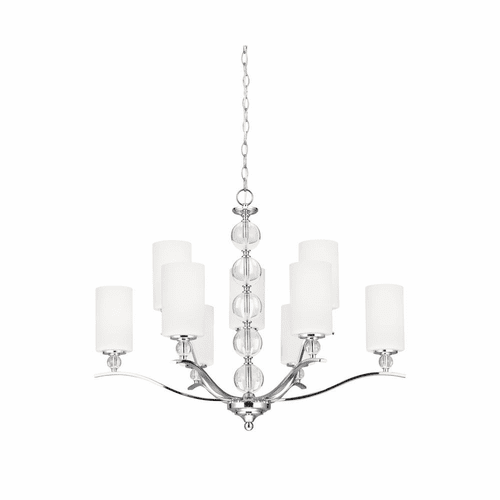 Sea Gull Englehorn 9-LT Chandelier - Chrome / Optic Crystal - 3113409EN3-05
