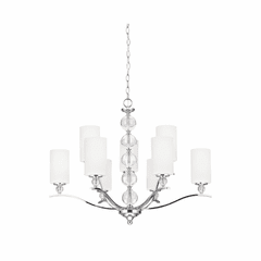 Sea Gull Englehorn 9-LT Chandelier - Chrome / Optic Crystal - 3113409EN3-05 Sea Gull Englehorn 9-LT Chandelier - Chrome / Optic Crystal - 3113409EN3-05