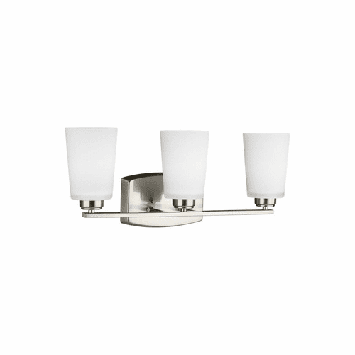 Sea Gull Franport 3-LT Wall/Bath Light - Brushed Nickel - 4428903-962