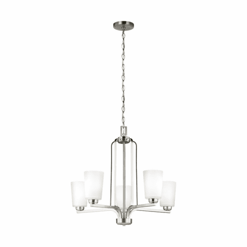 Sea Gull Franport 5-LT Chandelier - Brushed Nickel - 3128905-962