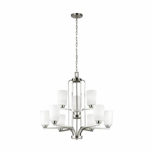 Sea Gull Franport 9-LT Chandelier - Brushed Nickel - 3128909-962