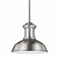 Sea Gull Fredricksburg 1-LT Outdoor Pendant - Satin Aluminum - 6247701-04 Sea Gull Fredricksburg 1-LT Outdoor Pendant - Satin Aluminum - 6247701-04