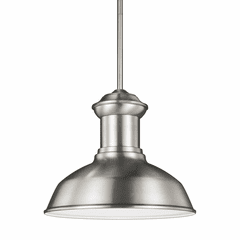 Sea Gull Fredricksburg LED Outdoor Pendant - Satin Aluminum - 6247793S-04 Sea Gull Fredricksburg LED Outdoor Pendant - Satin Aluminum - 6247793S-04