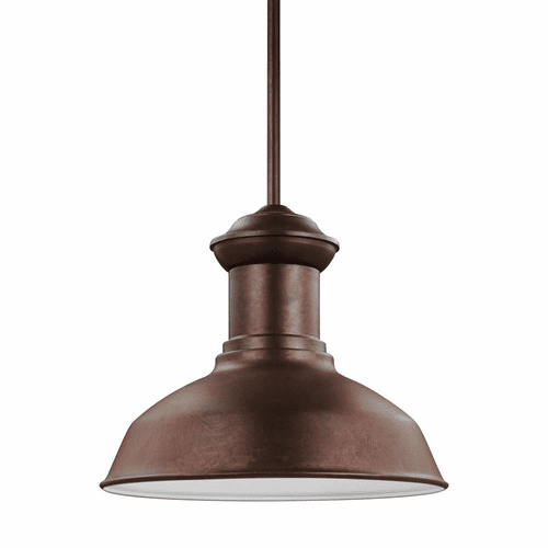 Sea Gull Fredricksburg LED Outdoor Pendant - Weathered Copper - 6247793S-44
