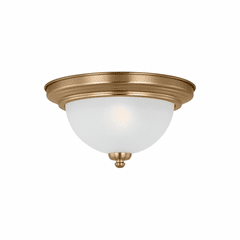 Sea Gull Geary 1-LT Ceiling Flush Mount - Satin Brass - 77063EN3-848