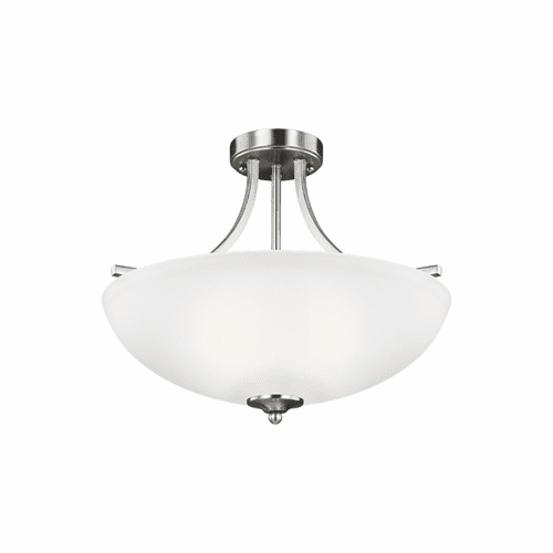 Sea Gull Geary Medium 3-LT Semi-Flush Convertible Pendant - Nickel - 7716503-962
