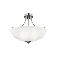 Sea Gull Geary Medium 3-LT Semi-Flush Convertible Pendant - Nickel - 7716503-962