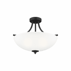Sea Gull Geary Medium 3-LT Semi-Flush/Pendant - Blacksmith - 7716503-839 Sea Gull Geary Medium 3-LT Semi-Flush/Pendant - Blacksmith - 7716503-839