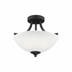 Sea Gull Geary Small 2LT Semi-Flush Convertible Pendant - Blacksmith - 7716502-839