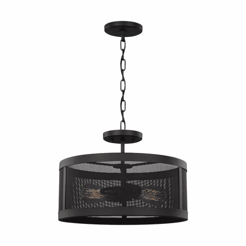 Sea Gull Gereon Two Lgiht Semi-Flush Convertible Pendant - Black - 7728502-12