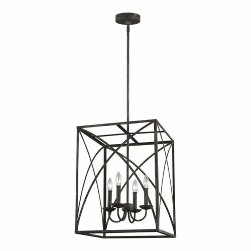 Sea Gull Greenbrier Medium 4-LT Hall/Foyer Light - Iron Oxide - F3195/4IO