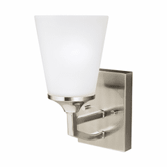Sea Gull Hanford 1-LT Bath/Wall Sconce - Brushed Nickel - 4124501-962 Sea Gull Hanford 1-LT Bath/Wall Sconce - Brushed Nickel - 4124501-962