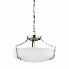 Sea Gull Hanford 3-LT Ceiling Convertible Pendant - Brushed Nickel - 7724503-962