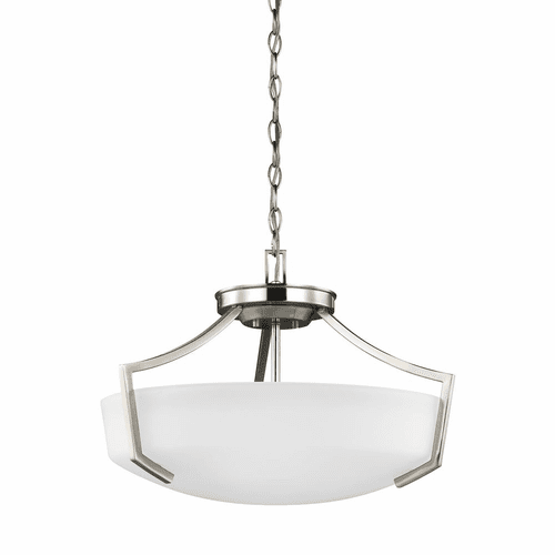 Sea Gull Hanford 3LT Ceiling Convertible Pendant - Brushed Nickel - 7724503EN3-962