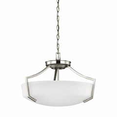 Sea Gull Hanford 3LT Ceiling Convertible Pendant - Brushed Nickel - 7724503EN3-962