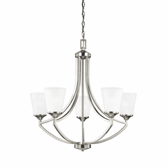 Sea Gull Hanford 5-LT Chandelier - Brushed Nickel - 3124505EN3-962 Sea Gull Hanford 5-LT Chandelier - Brushed Nickel - 3124505EN3-962