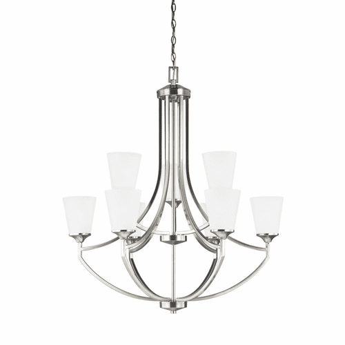 Sea Gull Hanford 9-LT Chandelier - Brushed Nickel - 3124509EN3-962