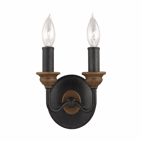 Sea Gull Hartsville 2-LT ADA Wall Sconce - Dark Weathered Zinc  - WB1756DWZ/WO