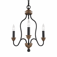Sea Gull Hartsville 3-LT Chandelier - Dark Weathered Zinc  - F2997/3DWZ/WO