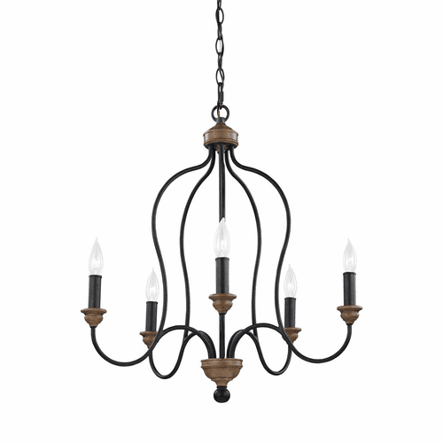 Sea Gull Hartsville 5-LT Chandelier - Dark Weathered Zinc  - F2998/5DWZ/WO