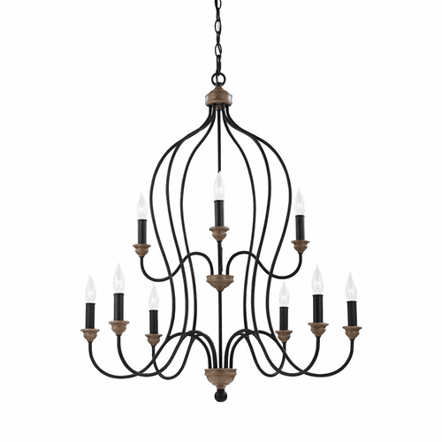 Sea Gull Hartsville 9-LT Chandelier - Dark Weathered Zinc  - F2999/9DWZ/WO