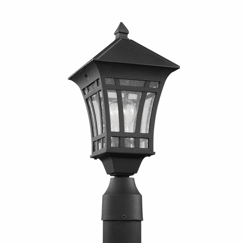 Sea Gull Herrington 1-LT Outdoor Post Lantern - Black - 82131-12