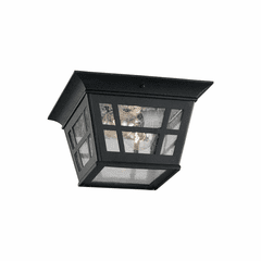 Sea Gull Herrington 2-LT Outdoor Ceiling Flush Mount - Black - 78131-12