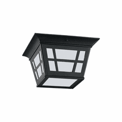 Sea Gull Herrington 2-LT Outdoor Ceiling Flush Mount - Black - 79131-12
