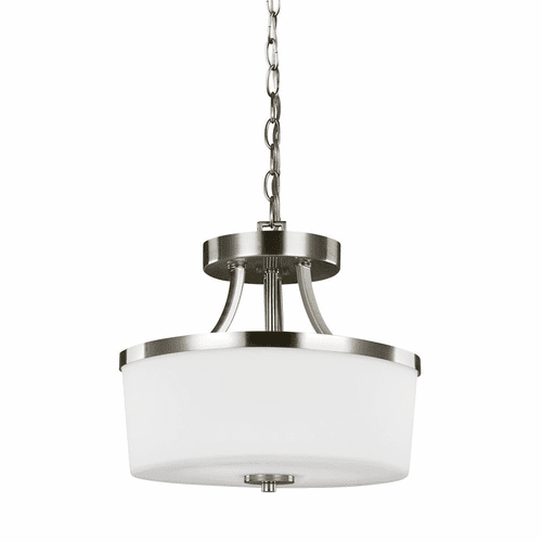 Sea Gull Hettinger 2-LT Semi-Flush Convertible Pendant - Nickel - 7739102-962