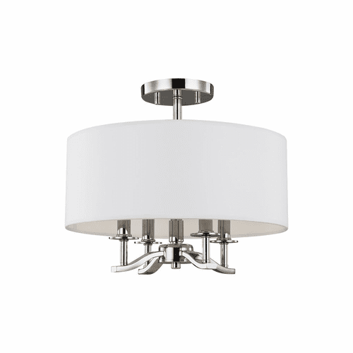 Sea Gull Hewitt 4-LT Semi Flush Mount - Polished Nickel - SF349PN