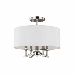 Sea Gull Hewitt 4-LT Semi Flush Mount - Polished Nickel - SF349PN