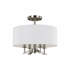 Sea Gull Hewitt 4-LT Semi Flush Mount - Satin Nickel - SF349SN