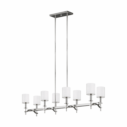 Sea Gull Hewitt 8-LT Linear Chandelier - Polished Nickel - F3312/8PN