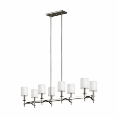 Sea Gull Hewitt 8-LT Linear Chandelier - Satin Nickel - F3312/8SN