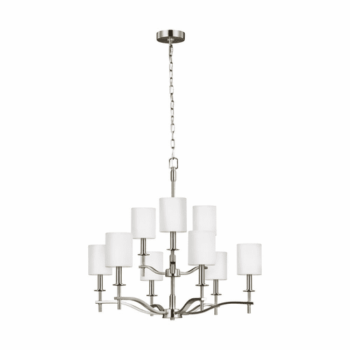 Sea Gull Hewitt 9-LT Chandelier - Satin Nickel - F3313EN/9SN