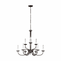 Sea Gull Holman 9-LT Chandelier - Heirloom Bronze - 32810EN-782 Sea Gull Holman 9-LT Chandelier - Heirloom Bronze - 32810EN-782