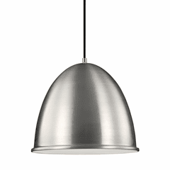 Sea Gull Hudson Street 1-LT Pendant - Satin Aluminum - 6525401-04 Sea Gull Hudson Street 1-LT Pendant - Satin Aluminum - 6525401-04