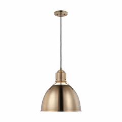 Sea Gull Huey One Light Medium Pendant - Satin Brass - 6680301-848