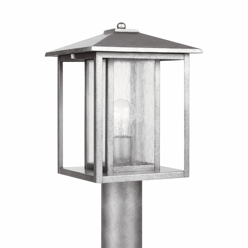 Sea Gull Hunnington 1-LT Outdoor Post Lantern - Weathered Pewter - 82027-57