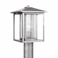 Sea Gull Hunnington 1-LT Outdoor Post Lantern - Weathered Pewter - 82027-57
