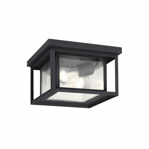 Sea Gull Hunnington 2-LT Outdoor Ceiling Flush Mount - Black - 78027-12