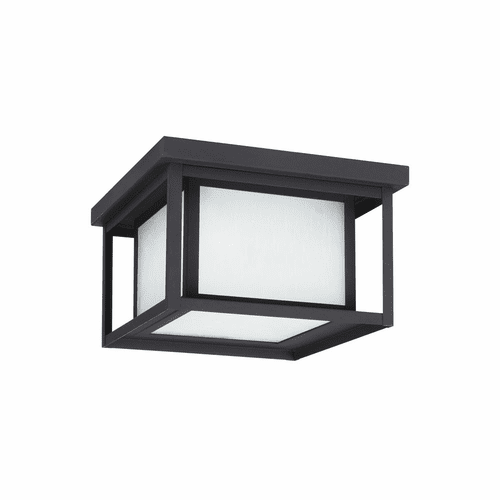 Sea Gull Hunnington 2-LT Outdoor Ceiling Flush Mount - Black - 79039-12