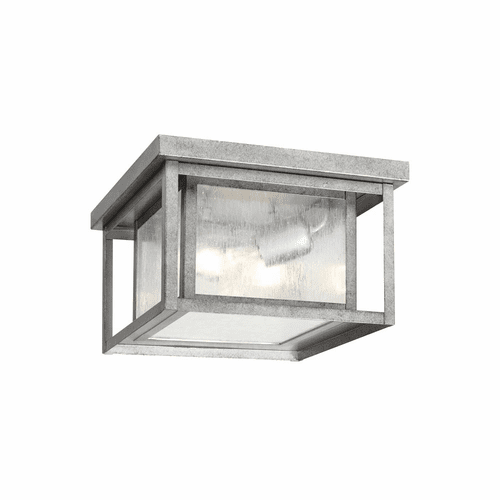 Sea Gull Hunnington 2-LT Outdoor Ceiling Flush Mount - Weathered Pewter - 78027-57