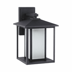 Sea Gull Hunnington Large LED Outdoor Wall Lantern - Black - 8903197S-12