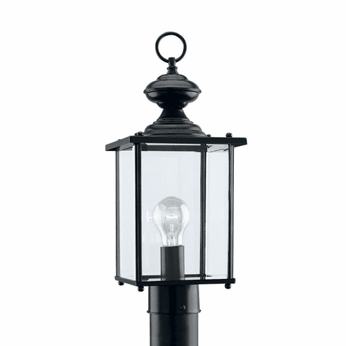 Sea Gull Jamestowne 1-LT Outdoor Post Lantern - Black - 8257-12
