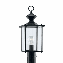 Sea Gull Jamestowne 1-LT Outdoor Post Lantern - Black - 8257-12