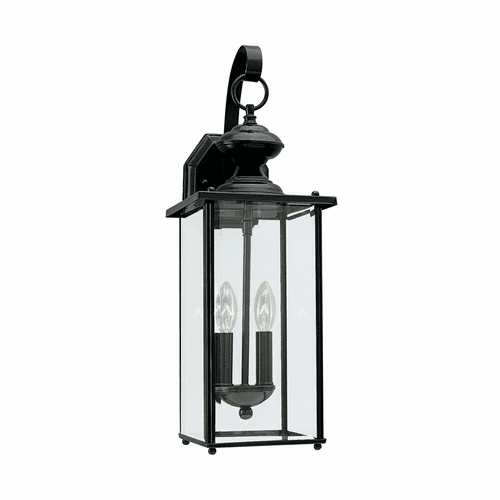 Sea Gull Jamestowne 2-LT Outdoor Wall Lantern - Black - 8468-12
