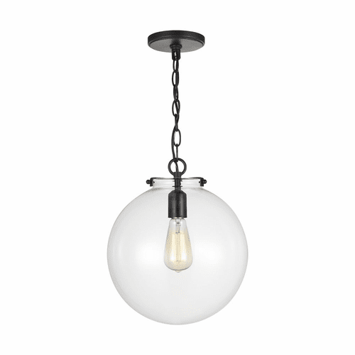 Sea Gull Kate One Light Sphere Pendant - Midnight Black - 6692101-112