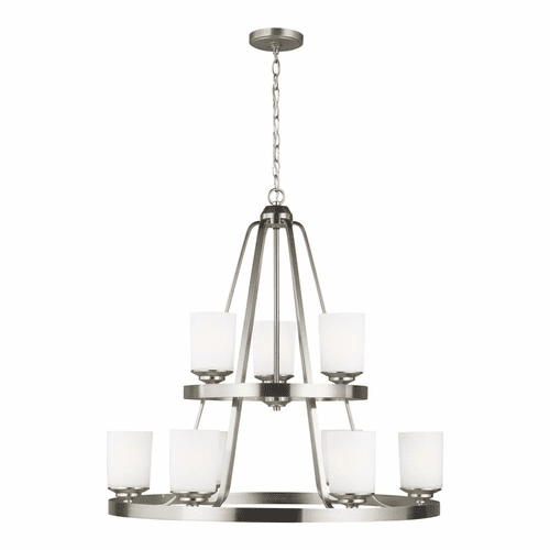 Sea Gull Kemal 9-LT Chandelier - Brushed Nickel - 3130709EN3-962
